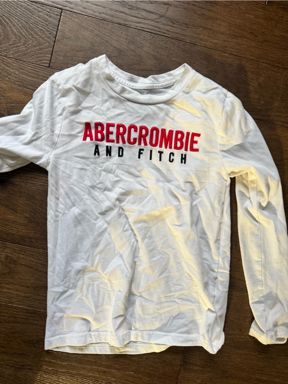 Abercrombie & Fitch White Tee with Red Logo